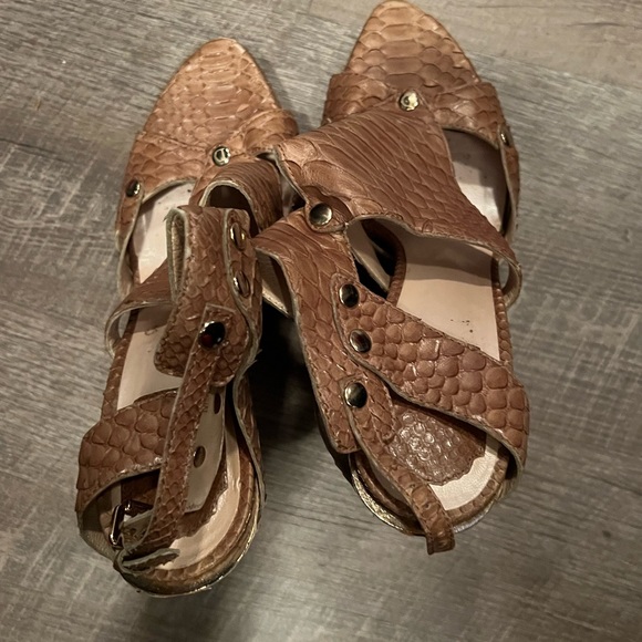 Christian Dior Python Heel Sandals with Strap Rare Vintage Find Euro 39.5 - Picture 1 of 5
